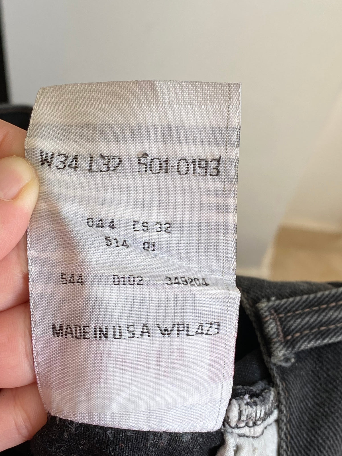 Jean Levi's 501 vintage W34 L32 – Made in USA – Noir délavé – Coupe droite unisexe Taille 44 Fr/50 eu