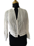 Blouse blanche romantique style victorien à boutons et plissée Taille M