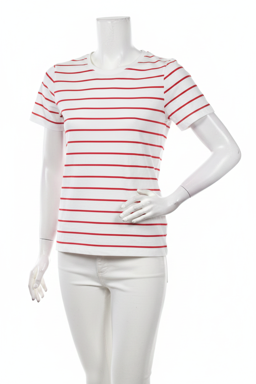 T-shirt rayé blanc et rouge fitted - Dunnes Stores