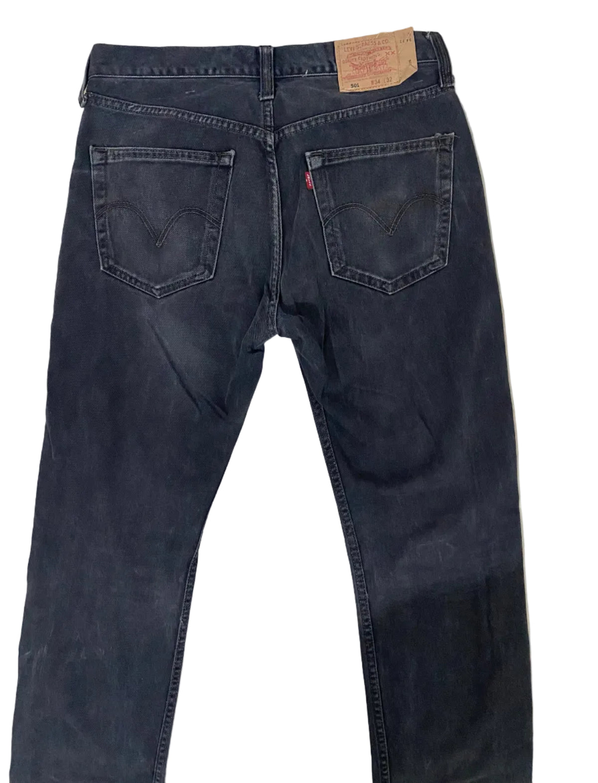 Jean Levi's 501 vintage W34 L32 – Made in USA – Noir délavé – Coupe droite unisexe Taille 44 Fr/50 eu