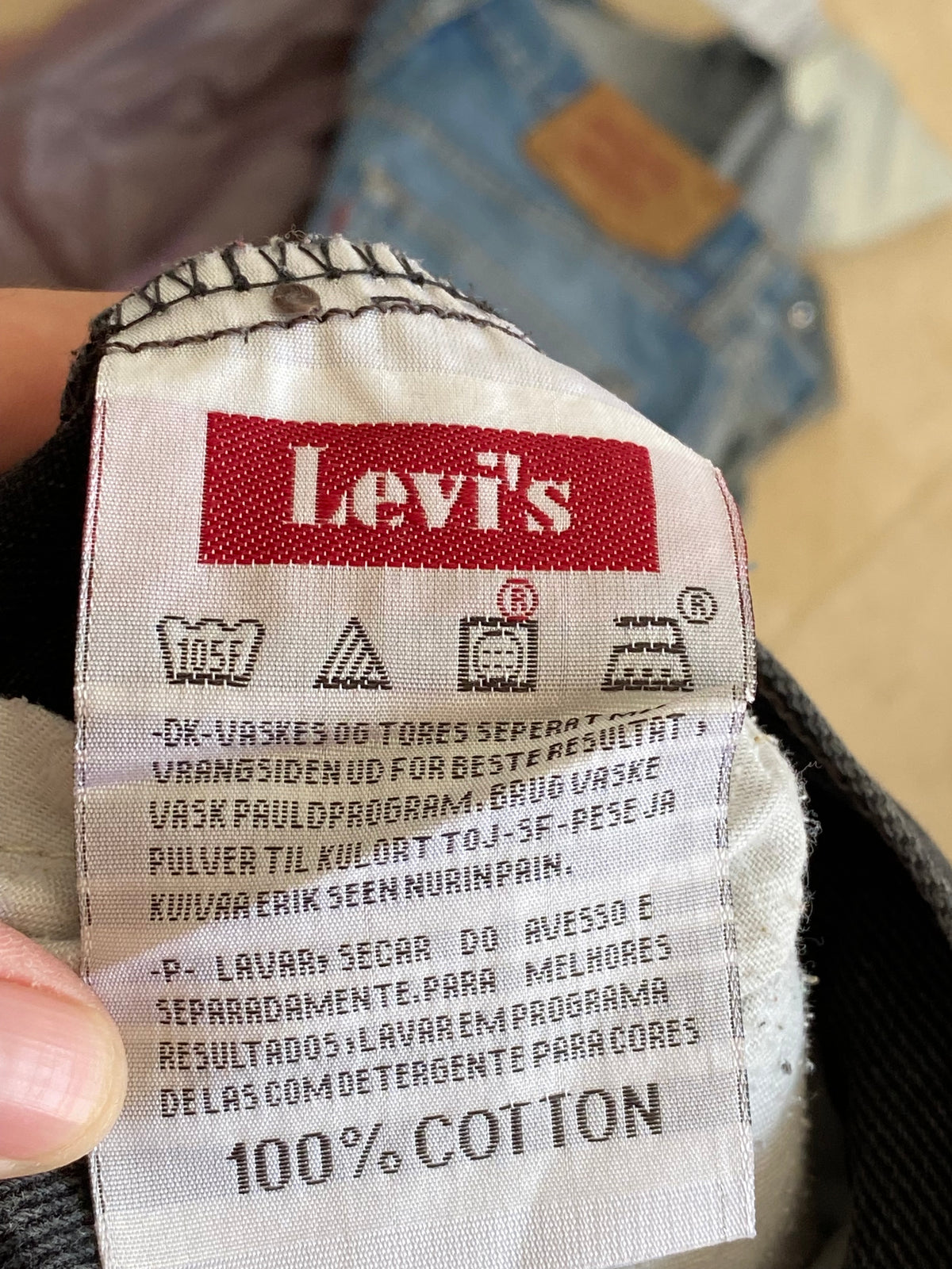 Jean Levi's 501 vintage W34 L32 – Made in USA – Noir délavé – Coupe droite unisexe Taille 44 Fr/50 eu