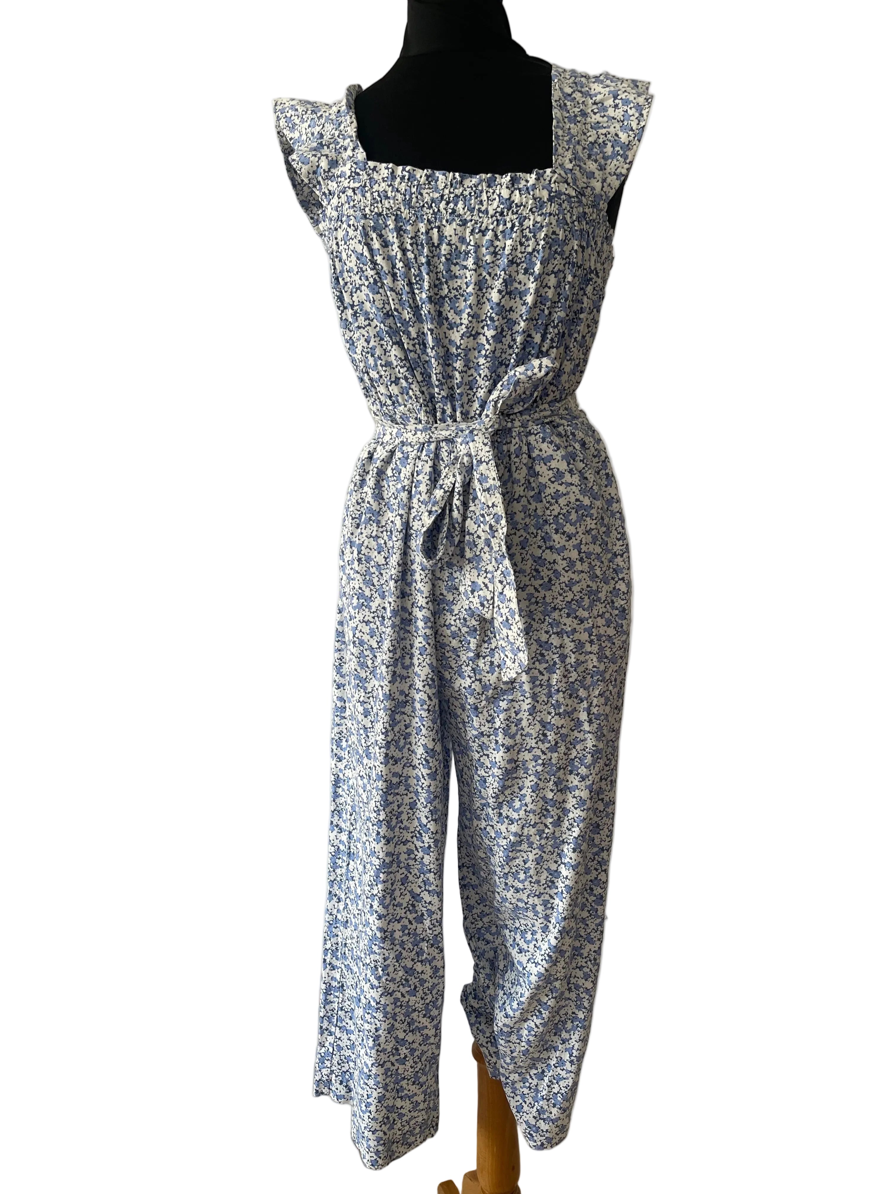 Linen blue jumpsuit