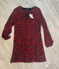 Robe portefeuille imprimé léopard rouge
