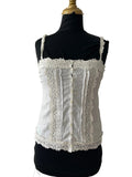 Top caraco blanc romantique en dentelle et broderie anglaise Abercrombie&fitch