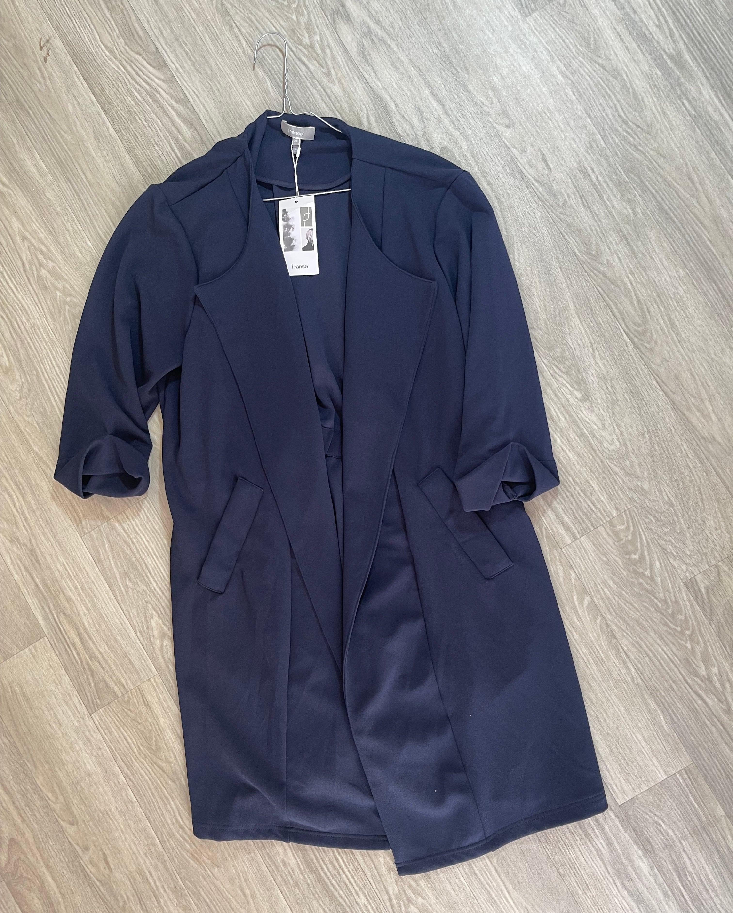 Manteau long bleu marine Fransa
