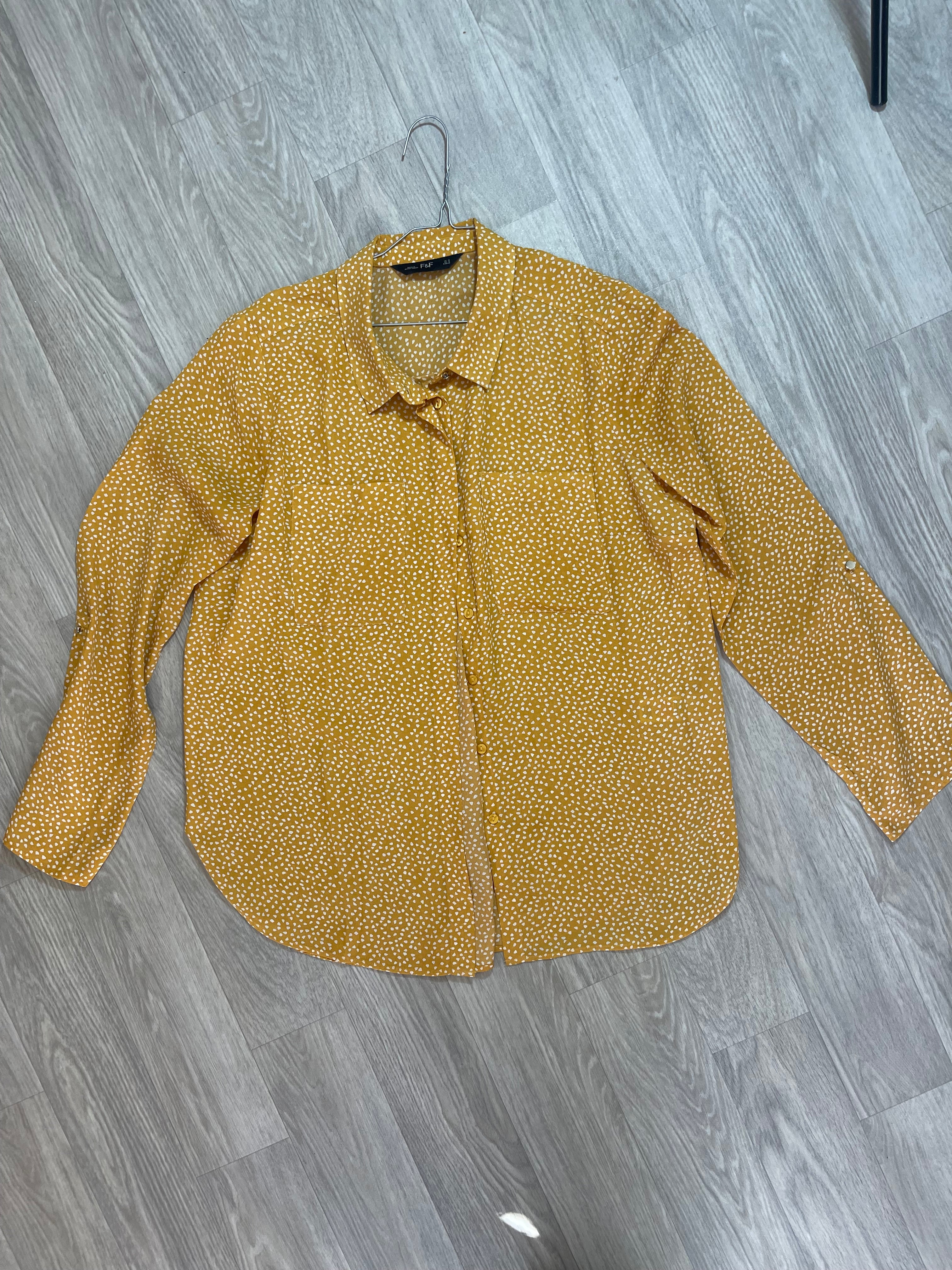 Chemise jaune moutarde à pois F&F