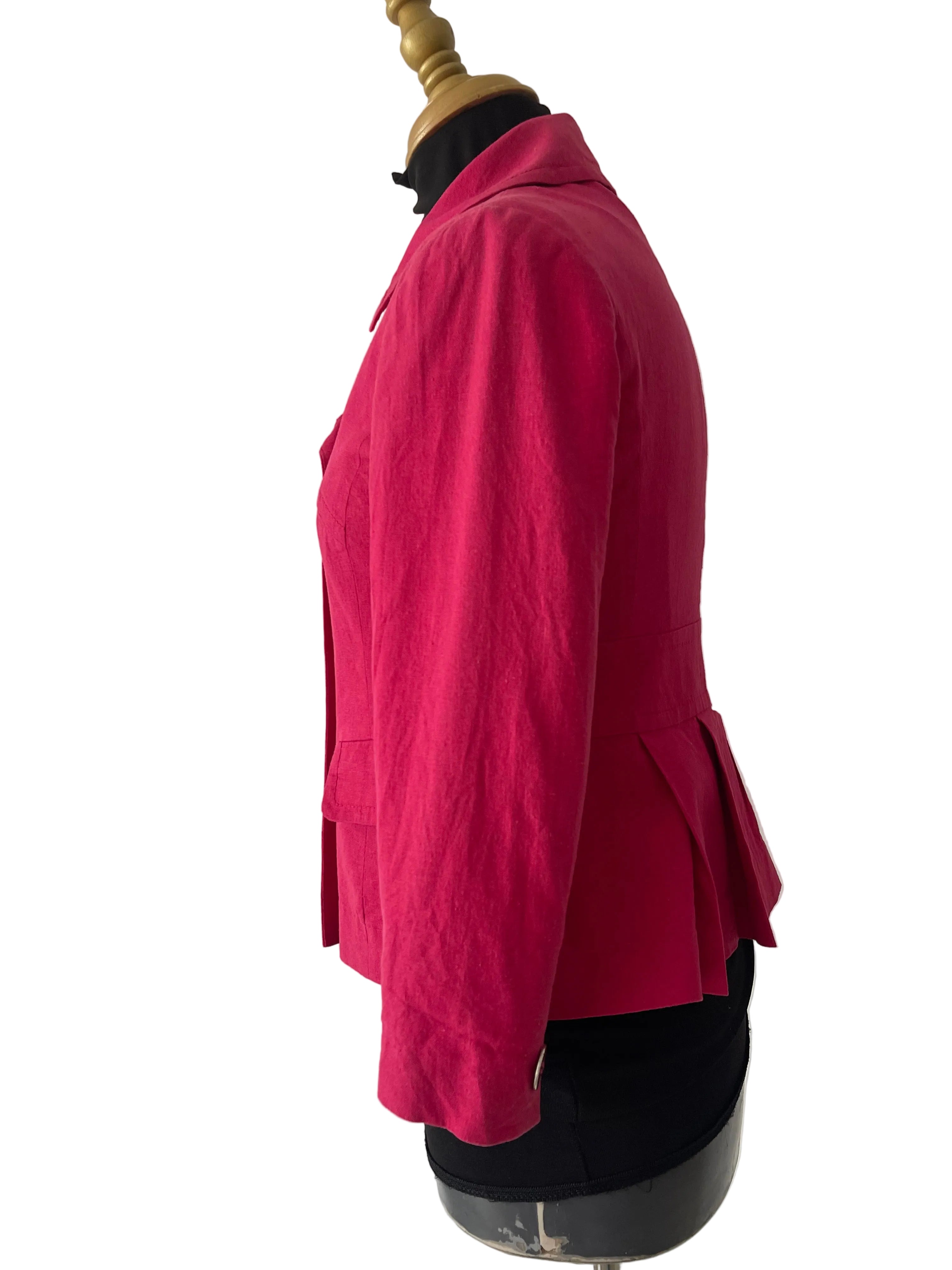 Veste Courte Fuchsia Style Caban / Blazer Croisé