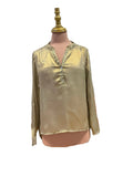 Blouse Dorée Satinée Col V