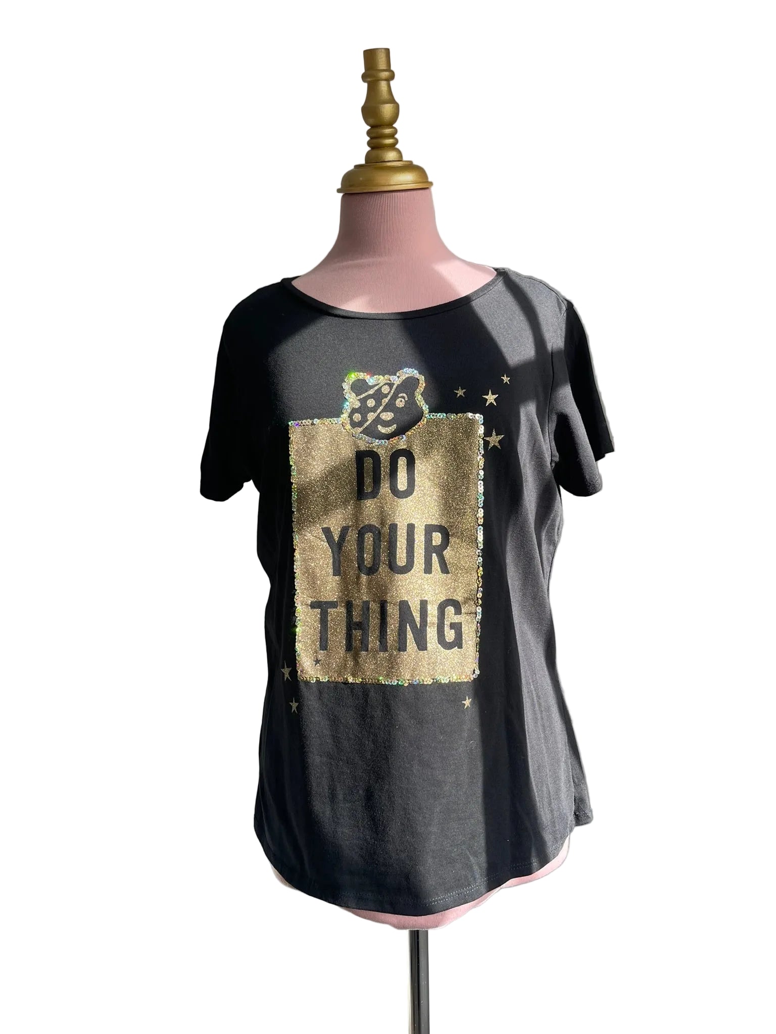 T-shirt Noir Do Your Thing Paillettes