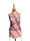 Top Bustier Marbre Rose Noué