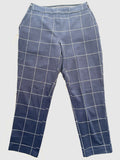 Pantalon carreaux bleu marine et blanc femme