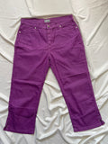 Pantacourt violet 5 poches zips latéraux femme