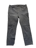 Pantacourt gris anthracite coton stretch femme