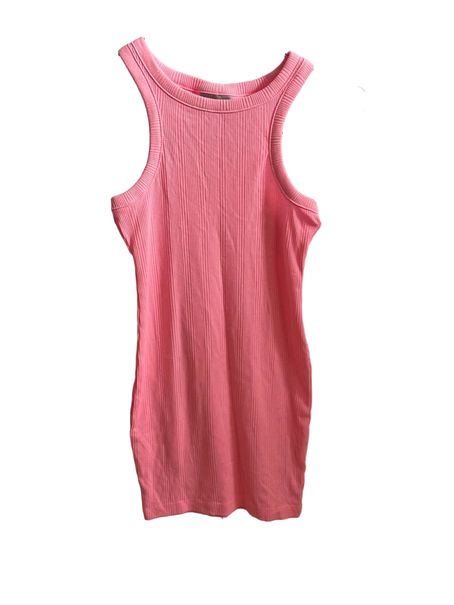 Robe Côtelée Rose Néon