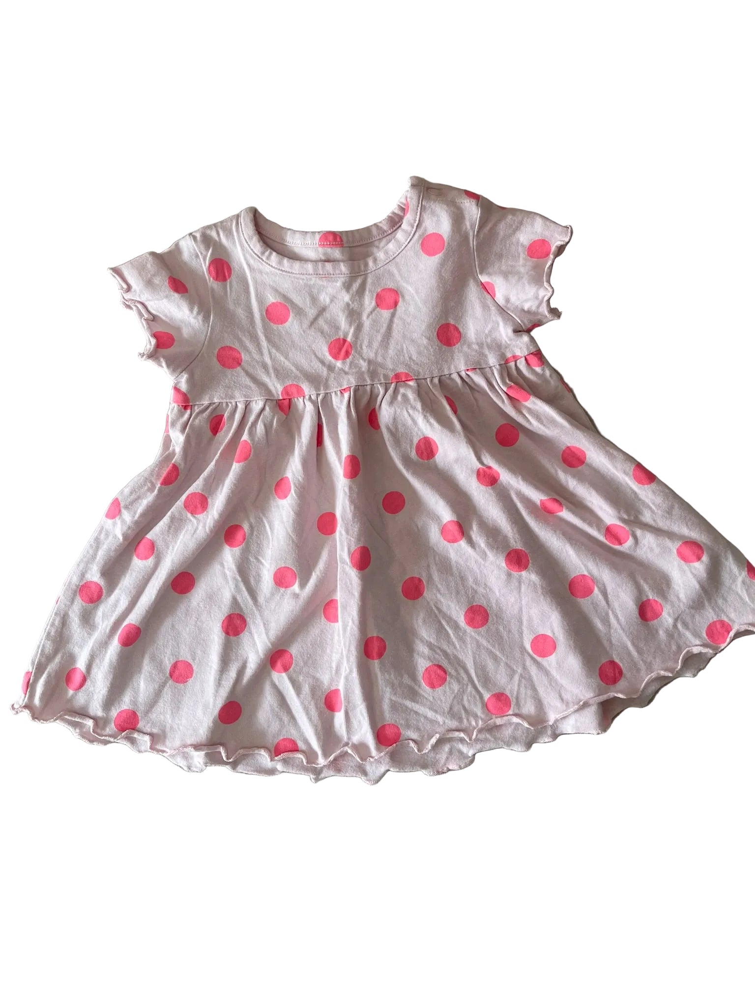 Robe Bébé Blanche Pois Roses
