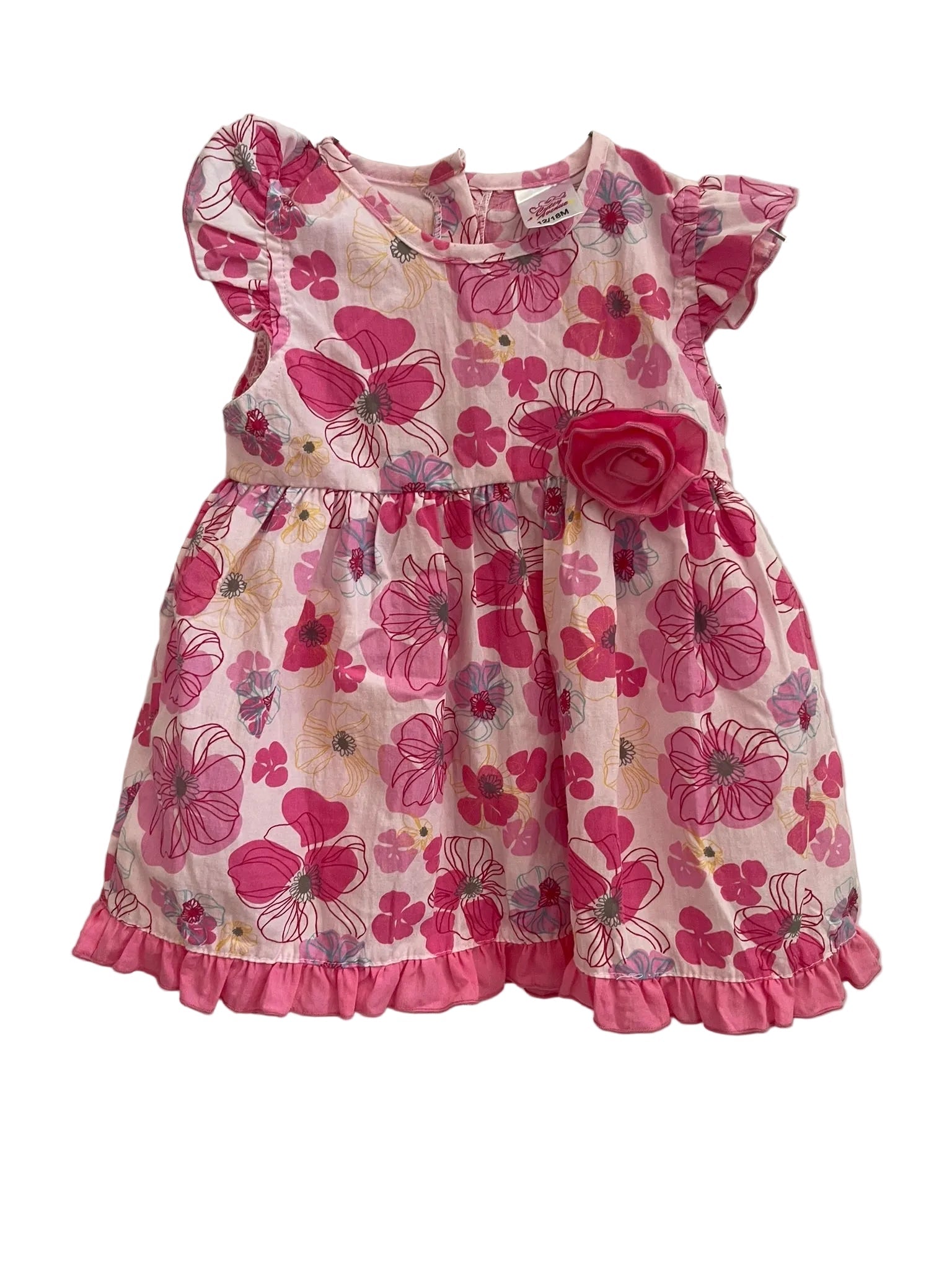 Robe Bébé Florale Rose Volants