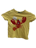 T-shirt Jaune Homard Paillettes