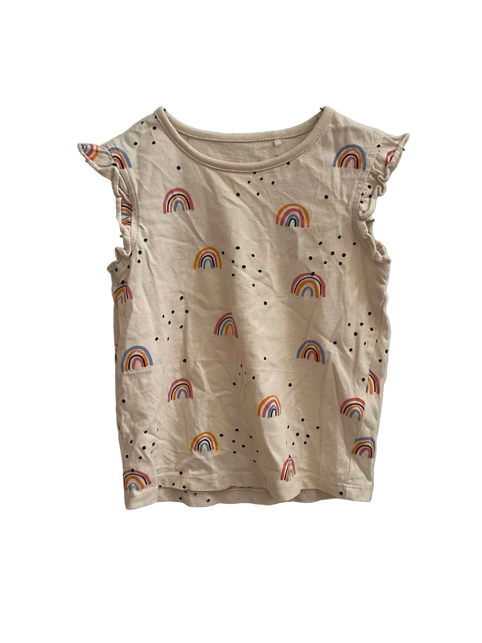 T-shirt Fille Arcs-en-ciel Beige