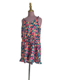 Robe Courte Florale Tropicale Colorée Bretelles