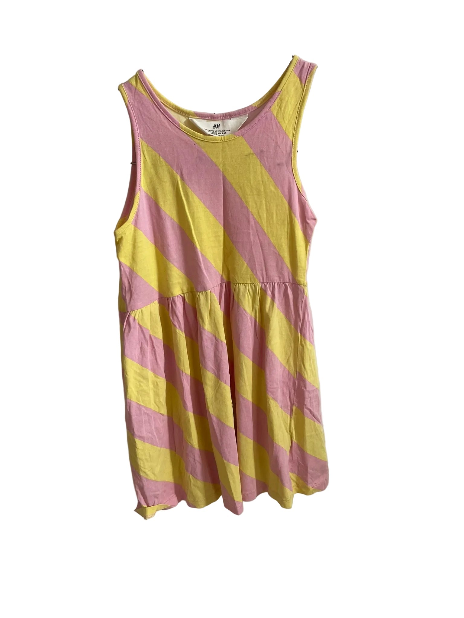 Robe H&M Rayures Jaune Rose