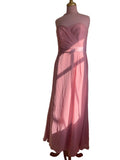 Robe Longue Rose Poudré Bustier Plissé Soirée