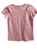T-shirt Fille Rose Volants Devant