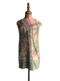 Robe Tunique Écrue Imprimé Palmiers Ethnique