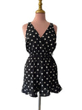 Combinaison Short Noire Cœurs Blancs