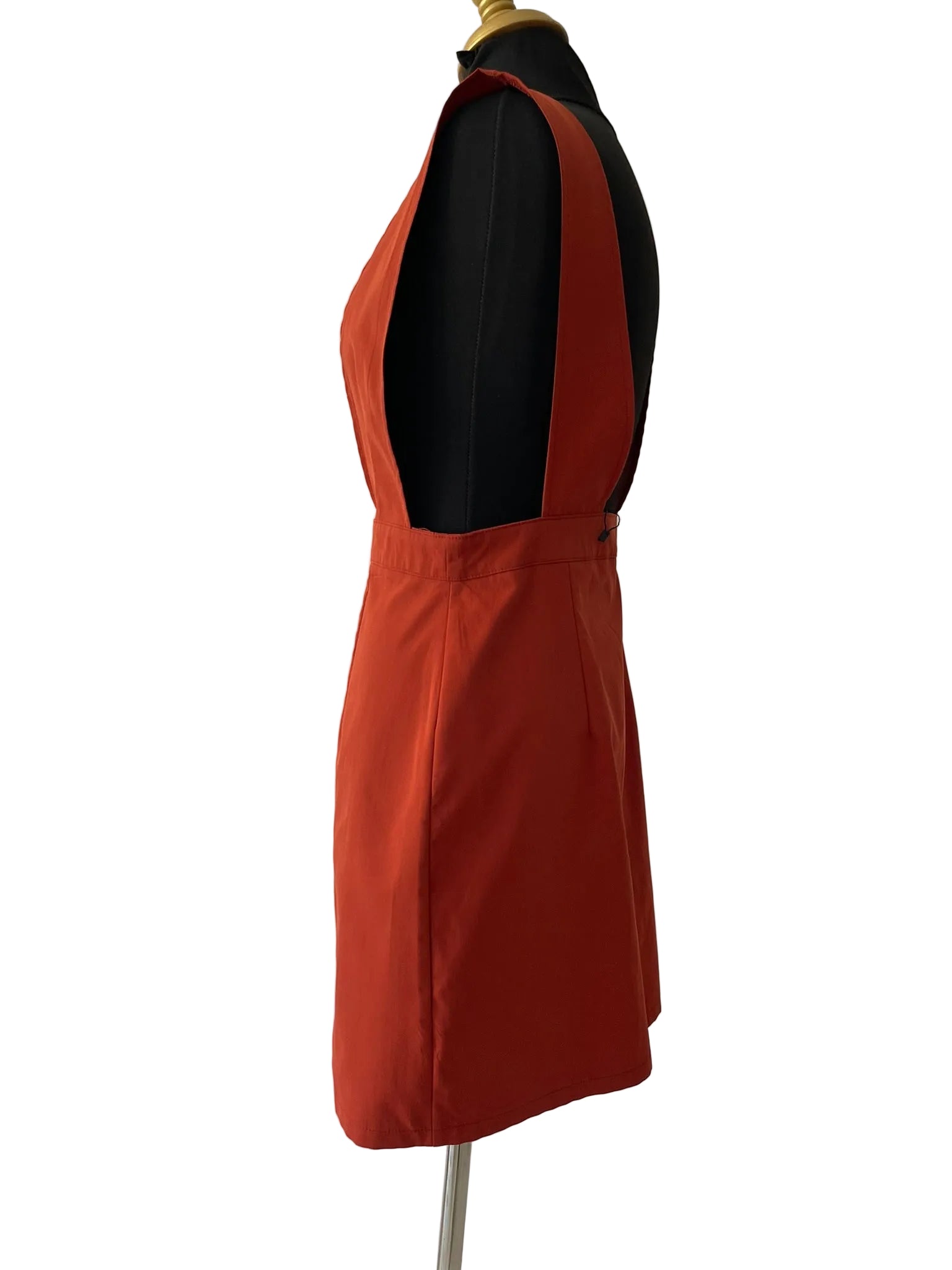 Robe Salopette Terracotta Boutonnée Dos Nu - vue 3
