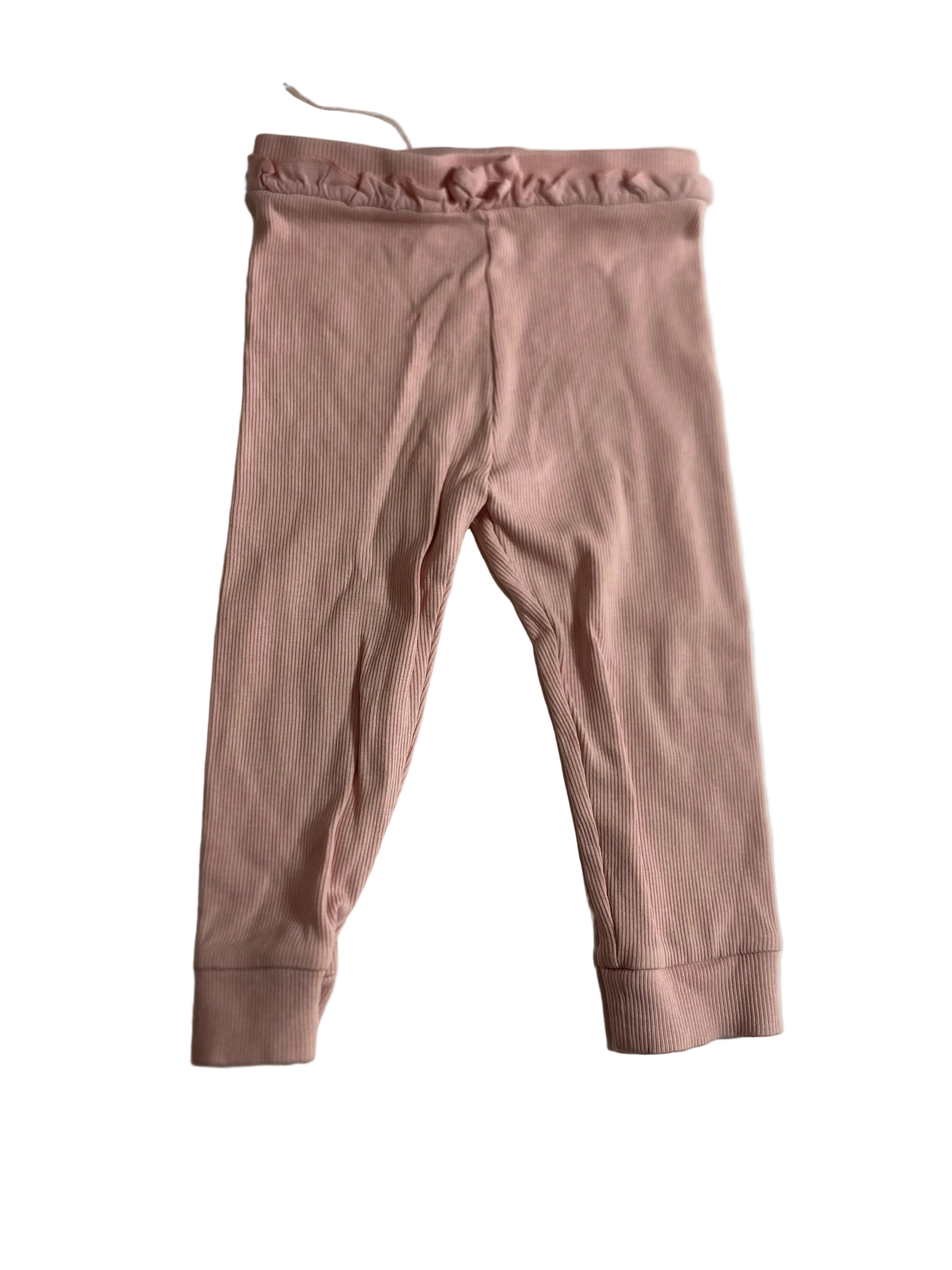 Legging côtelé rose poudré