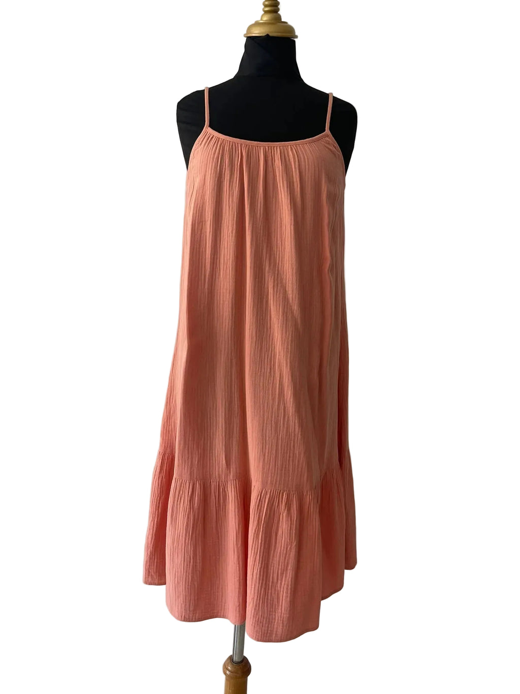 Robe Bleue Fleurie Bretelles Froncées Volant