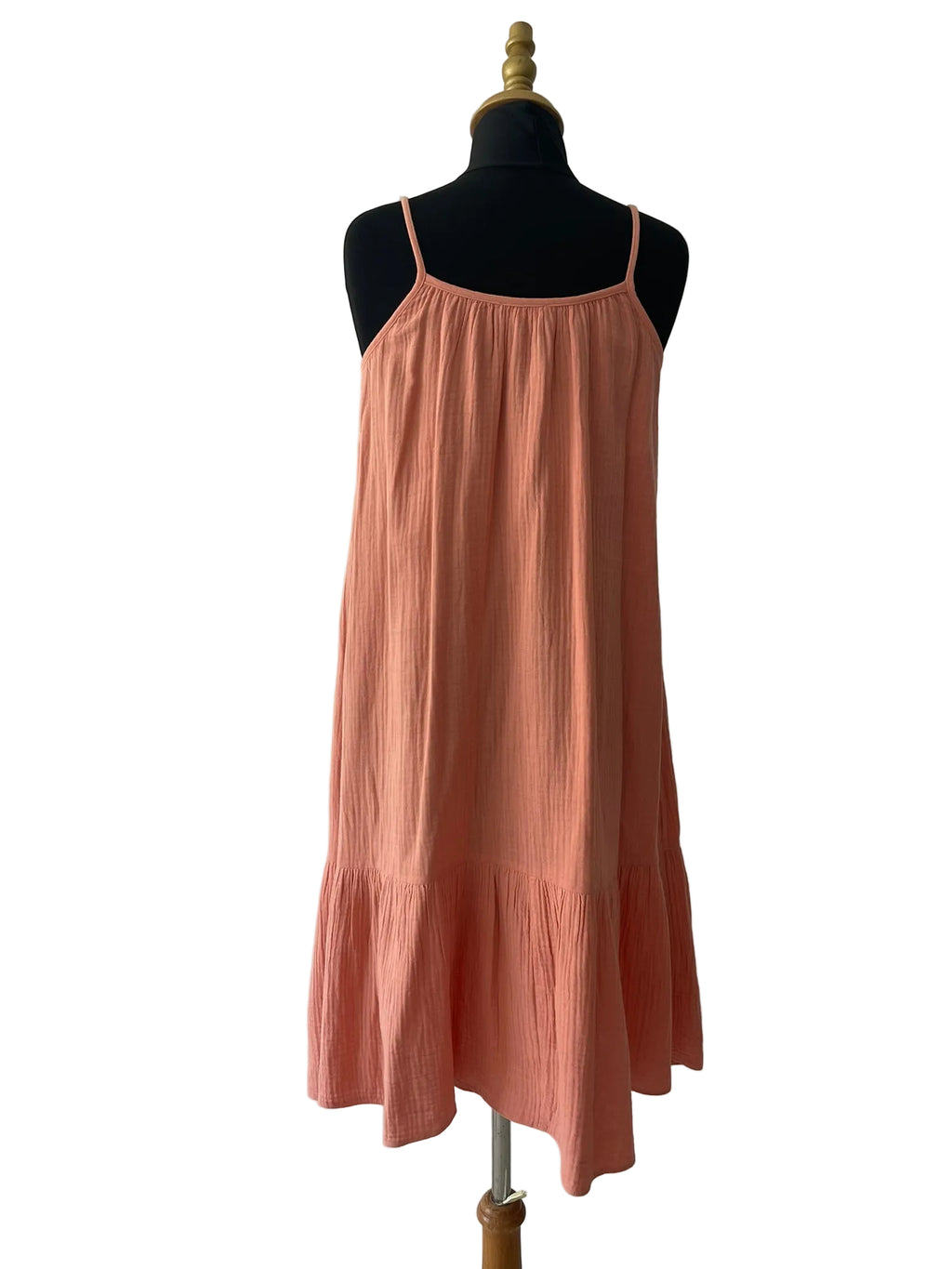 Robe Bleue Fleurie Bretelles Froncées Volant - vue 2