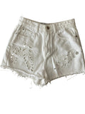 Short en Jean Blanc Broderie Anglaise