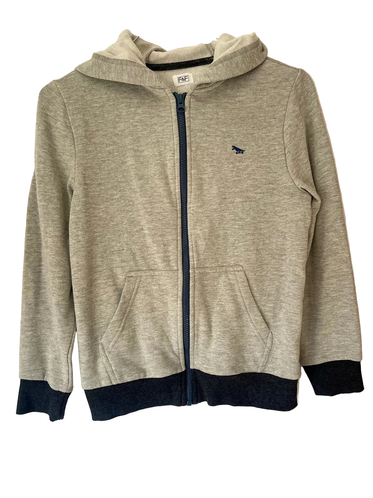 Sweat zippé à capuche enfant F&F – Gris