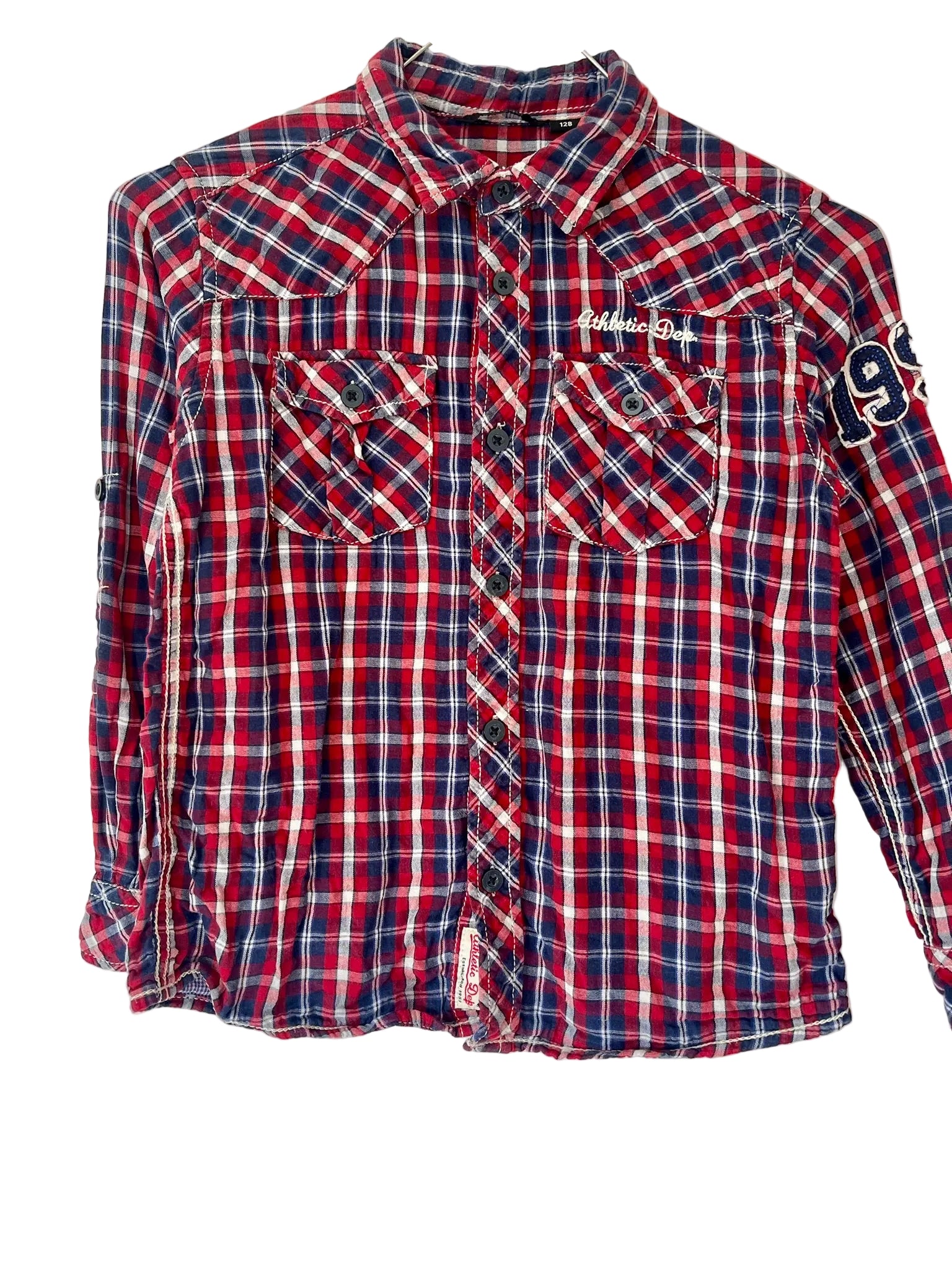 Chemise à carreaux garçon – Rouge, Bleu & Blanc