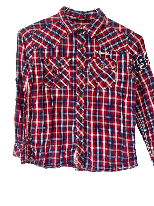 Chemise à carreaux garçon – Rouge, Bleu & Blanc