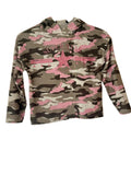Sweat à capuche fille camouflage – Rose & Gris