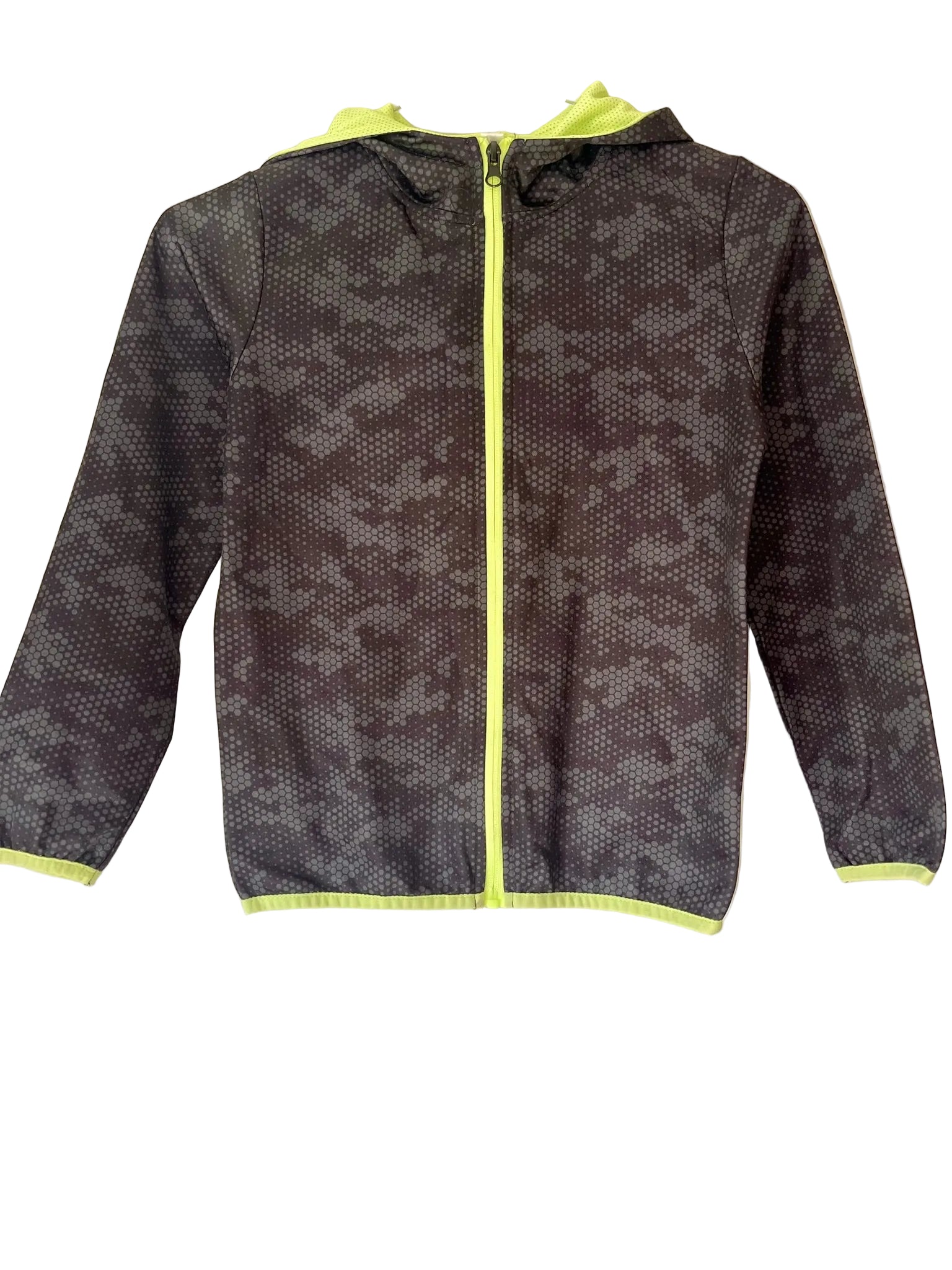 Veste de sport zippée enfant – Anthracite & Jaune fluo