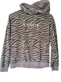 Sweat à capuche fille imprimé zèbre – Mauve & Noir