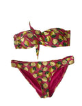 Maillot de bain 2 pièces rose à motif citrons Taille M