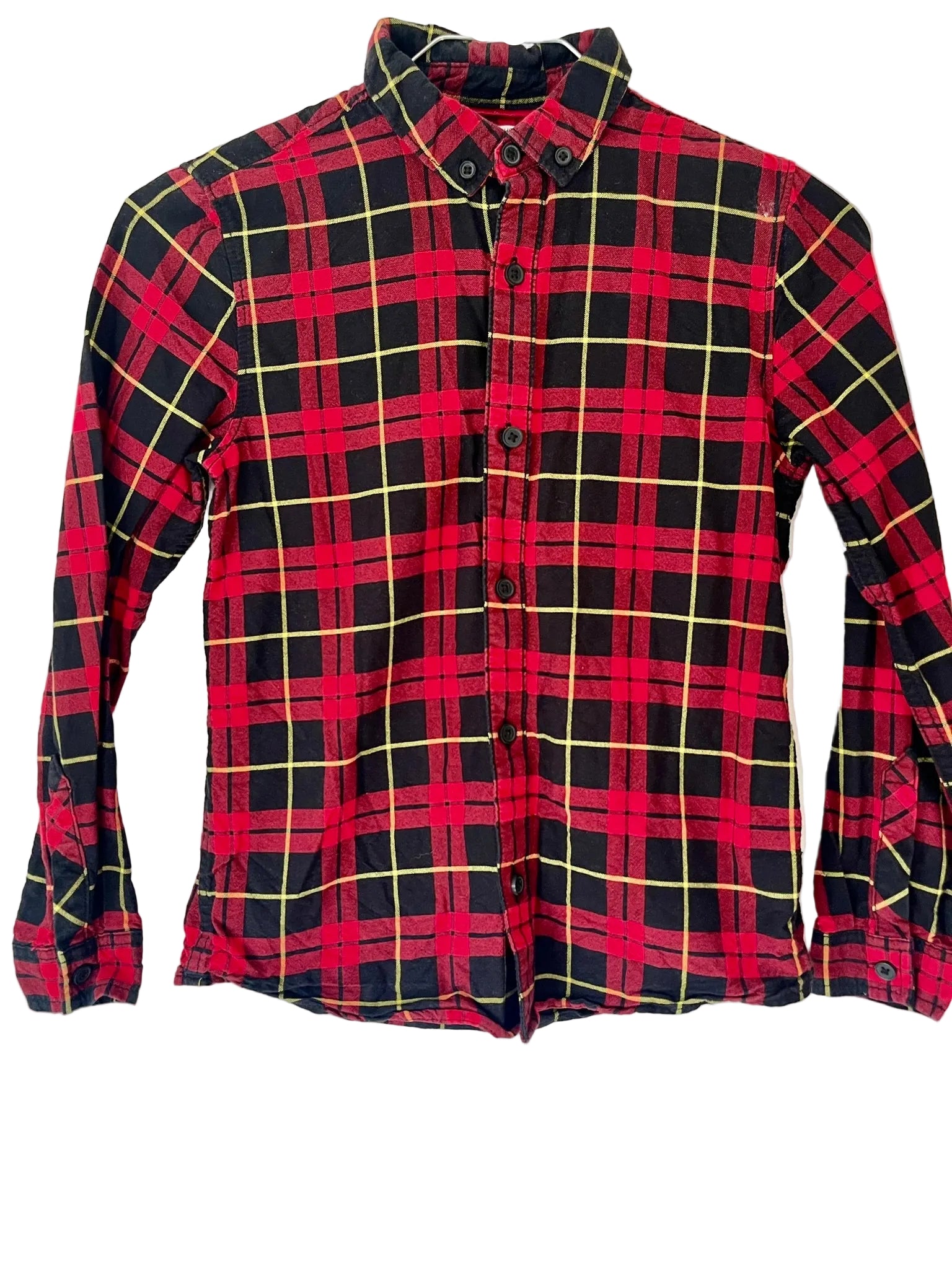 Chemise à carreaux enfant – Rouge, Noir & Jaune