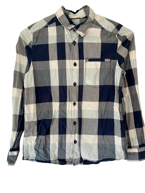 Chemise à grands carreaux enfant – Marine & Blanc