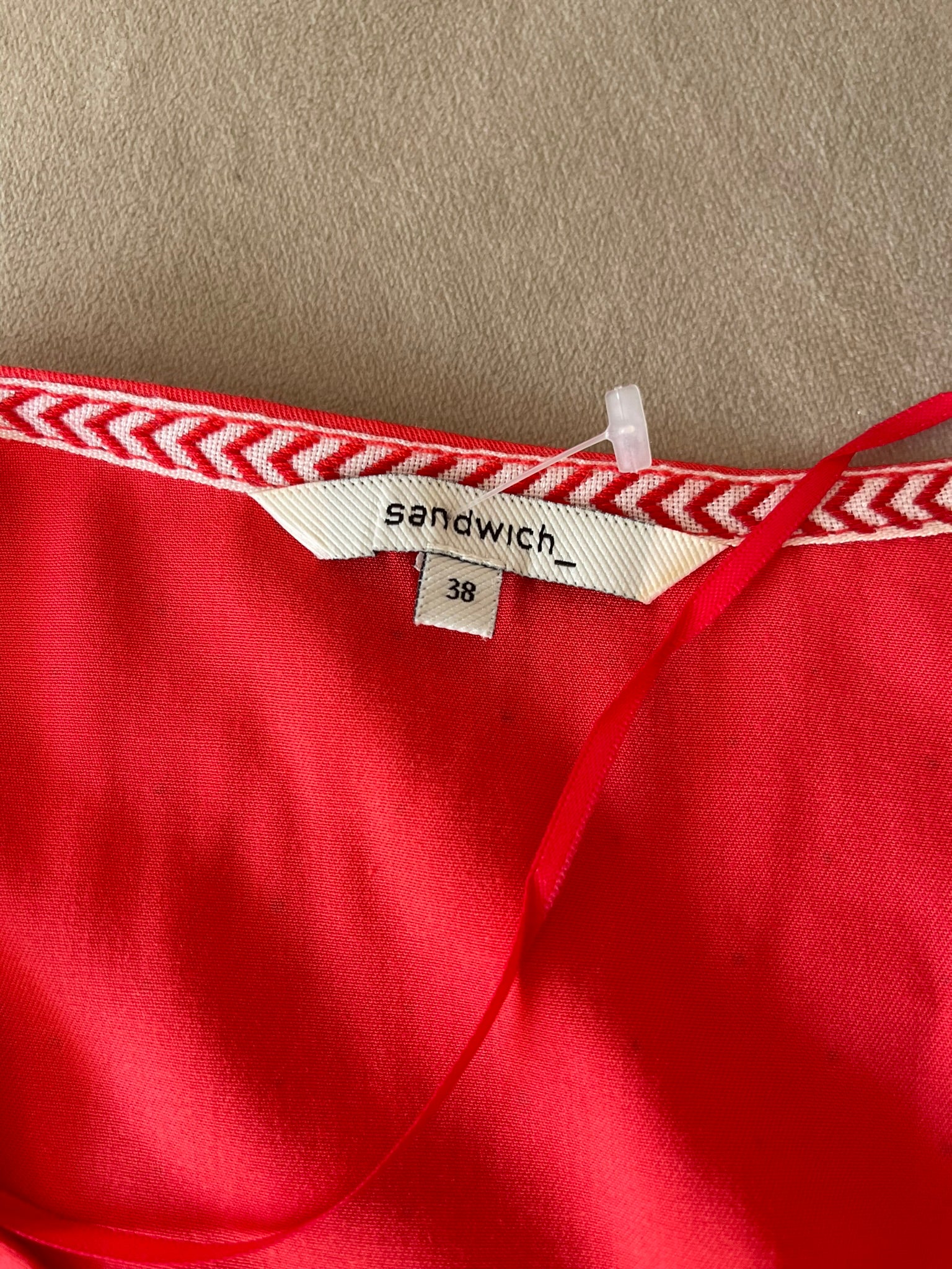 Top Fluide Rouge Plumetis