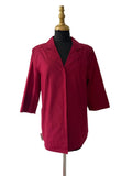 Blouse bordeaux col chemisier manches 3/4