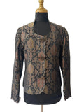 Veste jacquard brocart noir et or oriental