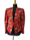 Veste imprimée feuilles automnales rouge
