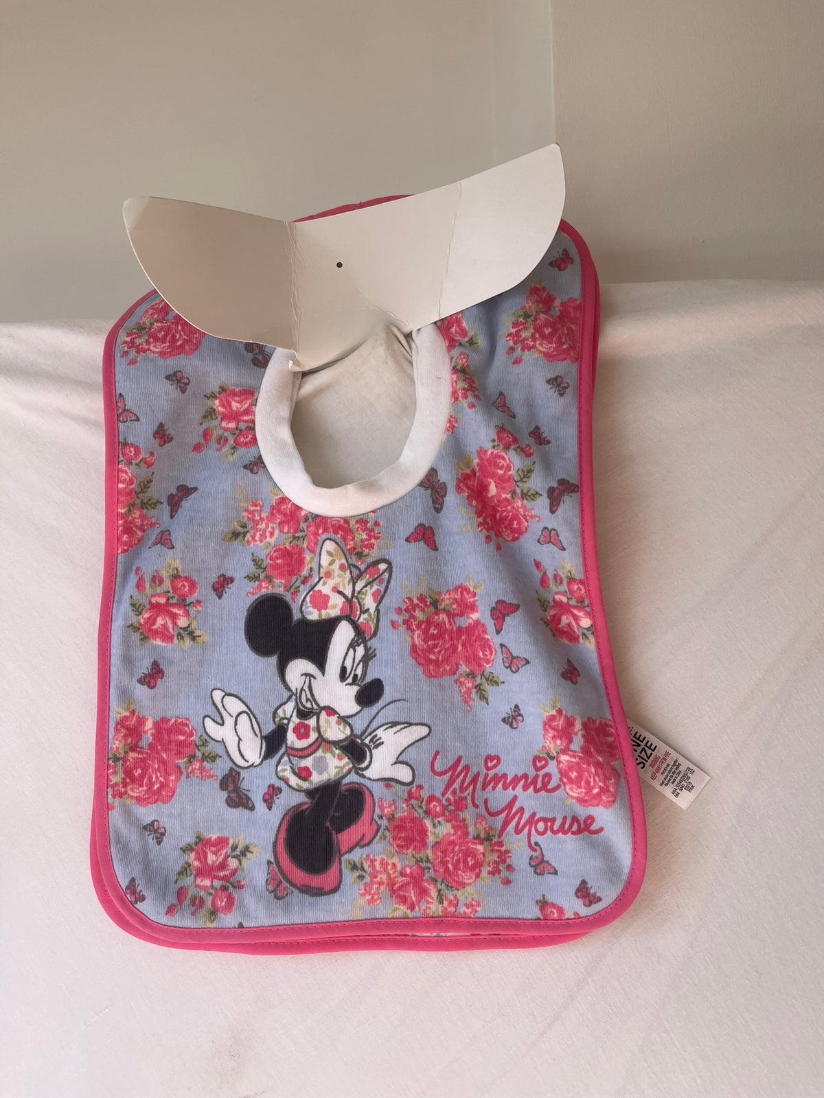 Bavoir Minnie Mouse fleuri