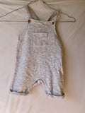 Salopette courte tricot chiné gris