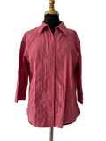Chemise rose fuchsia broderies verticales