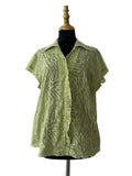 Chemise translucide imprimé zébré vert anis